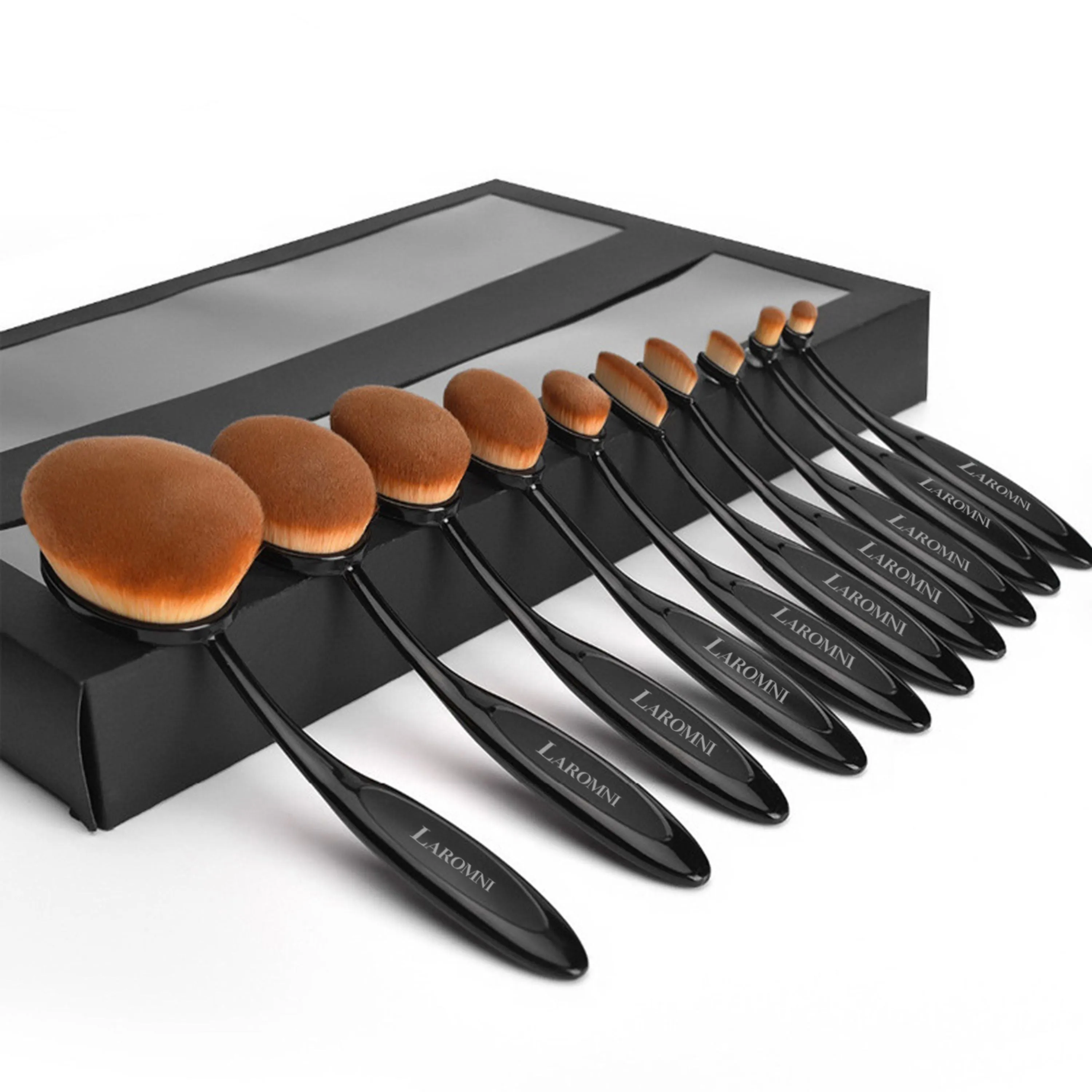 10-PCS Oval-Shaped Makeup Brush Set