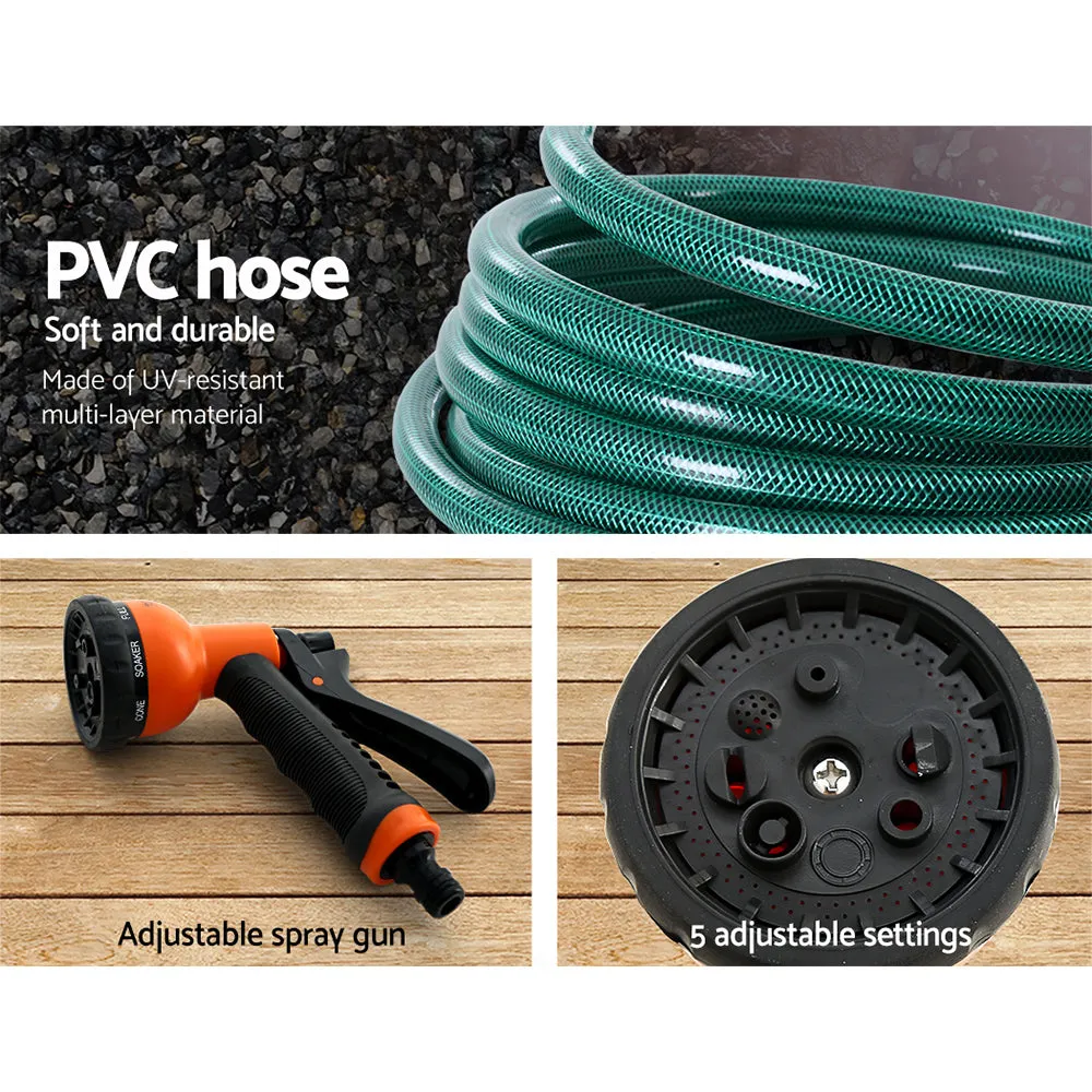 10m Retractable Water Hose Reel, UV Resistant, Spray Gun by Greenfingers