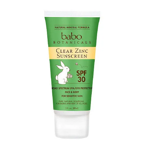 Babo Botanicals Sunscreen Clear Zinc Unscented SPF 30 (1x3 Oz)