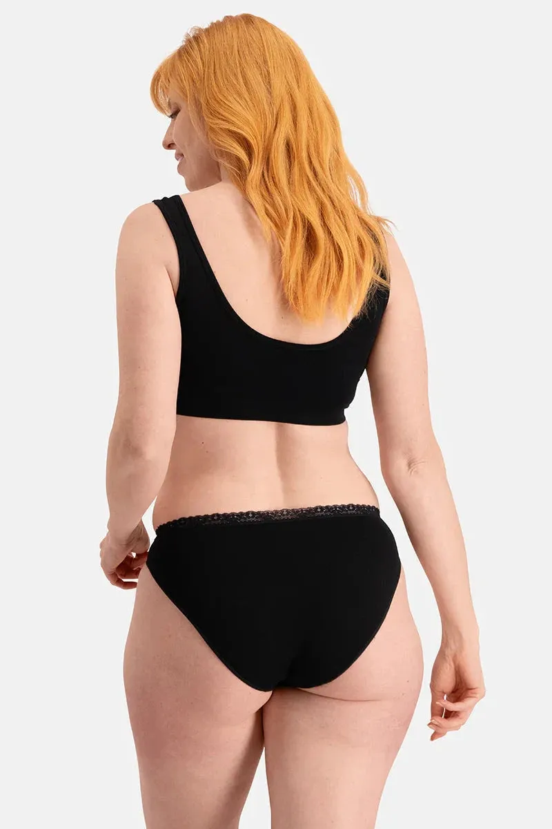 Bamboo Basics Ladies BB Lucy Seamless Brief With Lace Edge Trim 3-pack