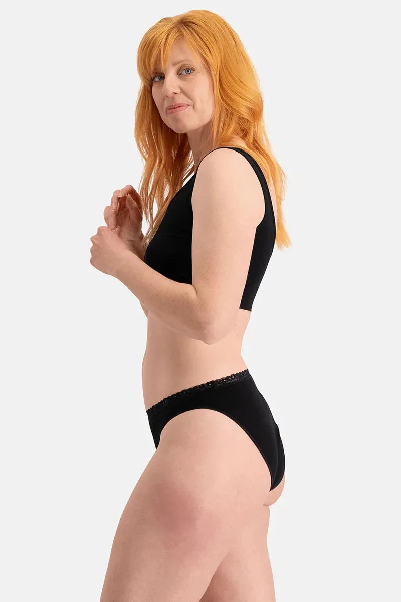 Bamboo Basics Ladies BB Lucy Seamless Brief With Lace Edge Trim 3-pack