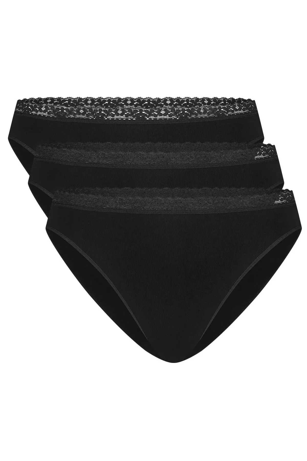 Bamboo Basics Ladies BB Lucy Seamless Brief With Lace Edge Trim 3-pack