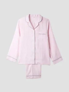Blush pink linen pyjama trouser set