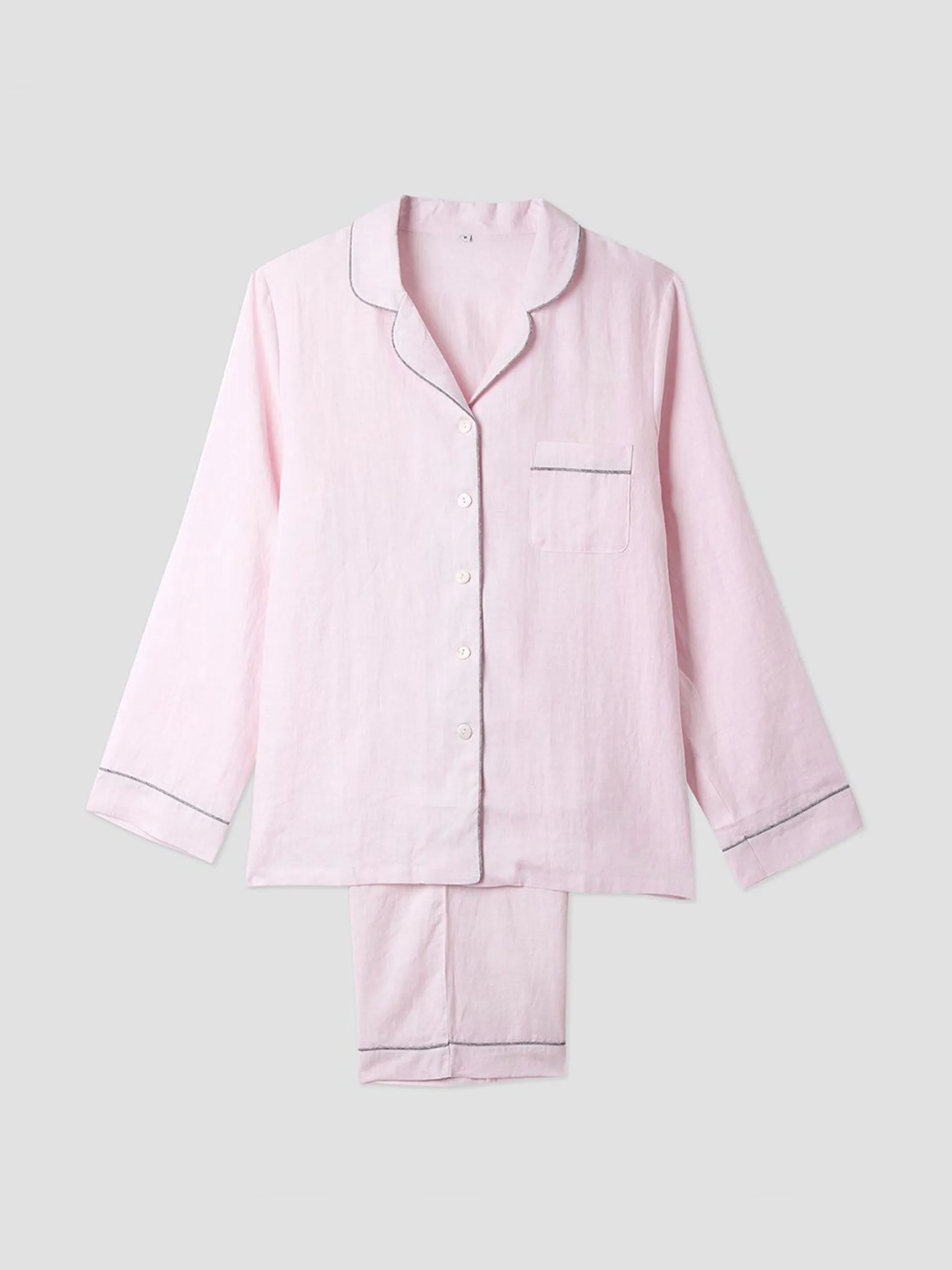 Blush pink linen pyjama trouser set