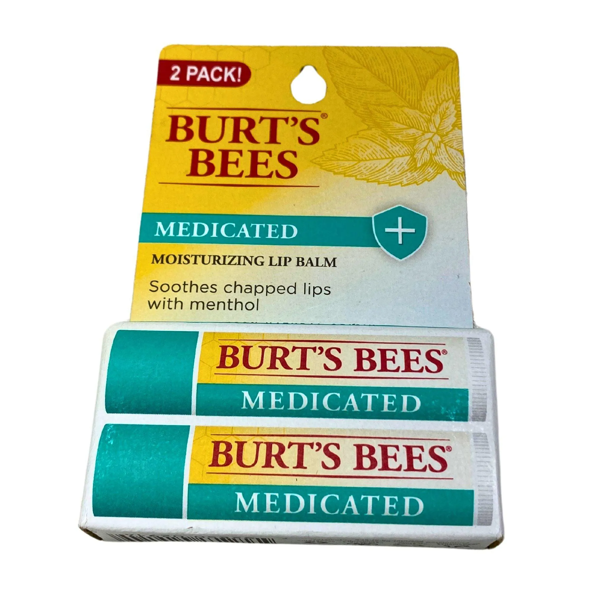 Burt's Bees Medicated Moisturizing Lip Balm 2 Pack (50 Pcs Lot)