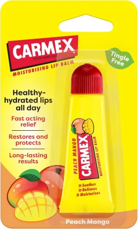 Carma Laboratories Carmex Moisturising Lip Balm Tube Peach And Mango Burst