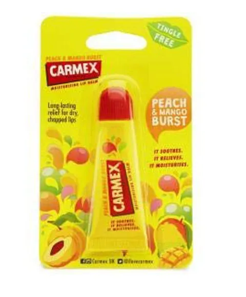Carma Laboratories Carmex Moisturising Lip Balm Tube Peach And Mango Burst