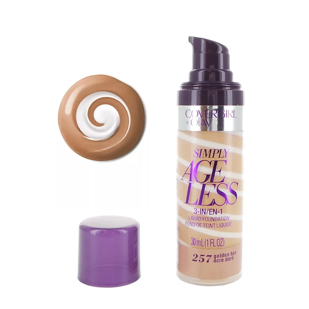 COVERGIRL OLAY Simply Ageless 3-in-1 Liquid Foundation, Golden Tan, 1 Fl Oz (Pack of 1)