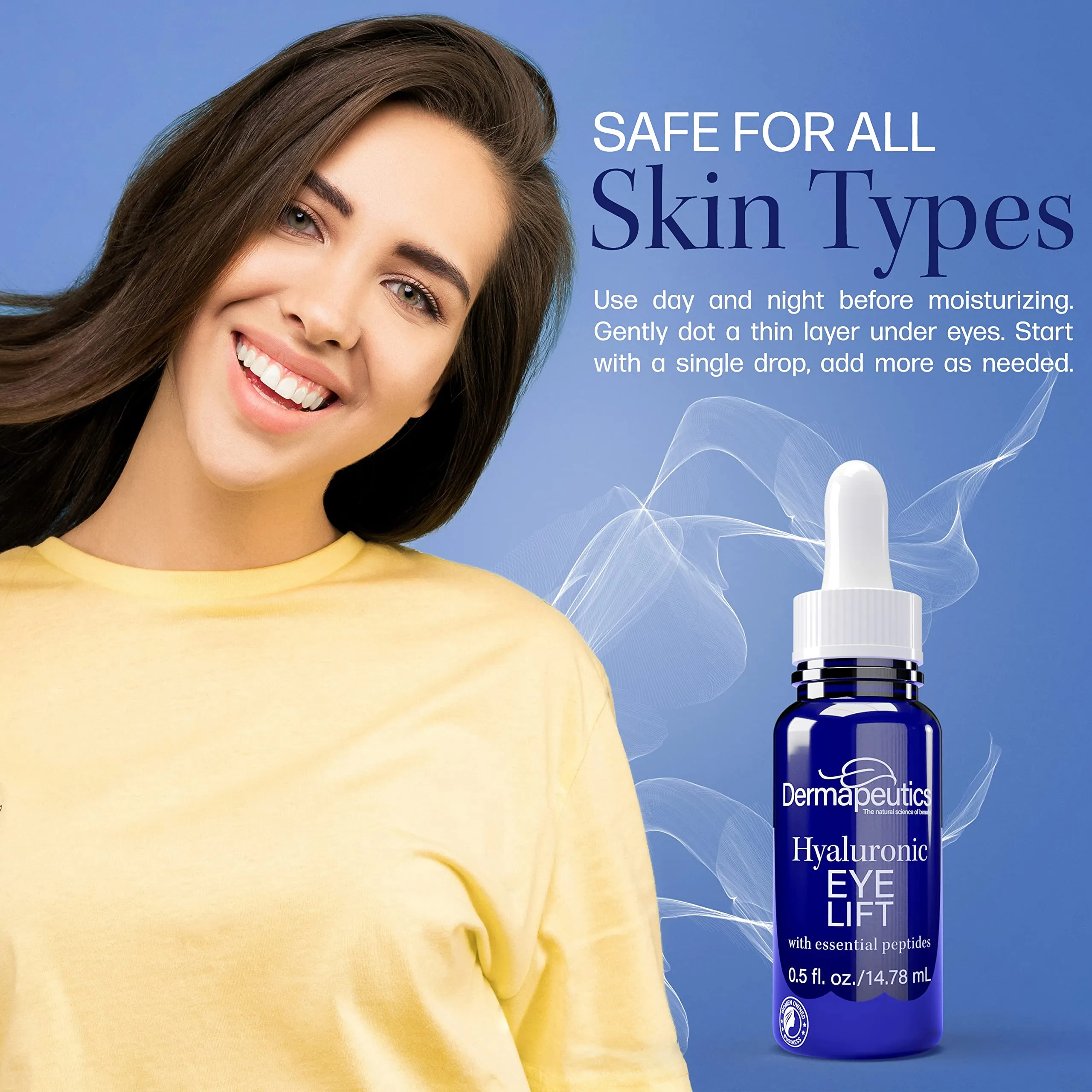 Dermapeutics Hyaluronic Acid Serum for Eyes, 0.5 0.5 Fl Oz (Pack of 2)