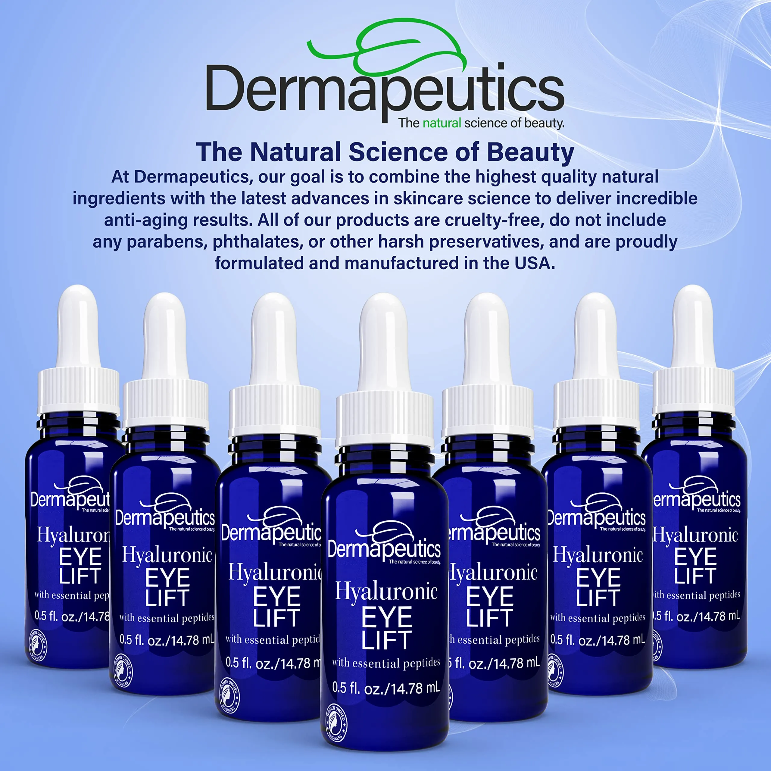 Dermapeutics Hyaluronic Acid Serum for Eyes, 0.5 0.5 Fl Oz (Pack of 2)