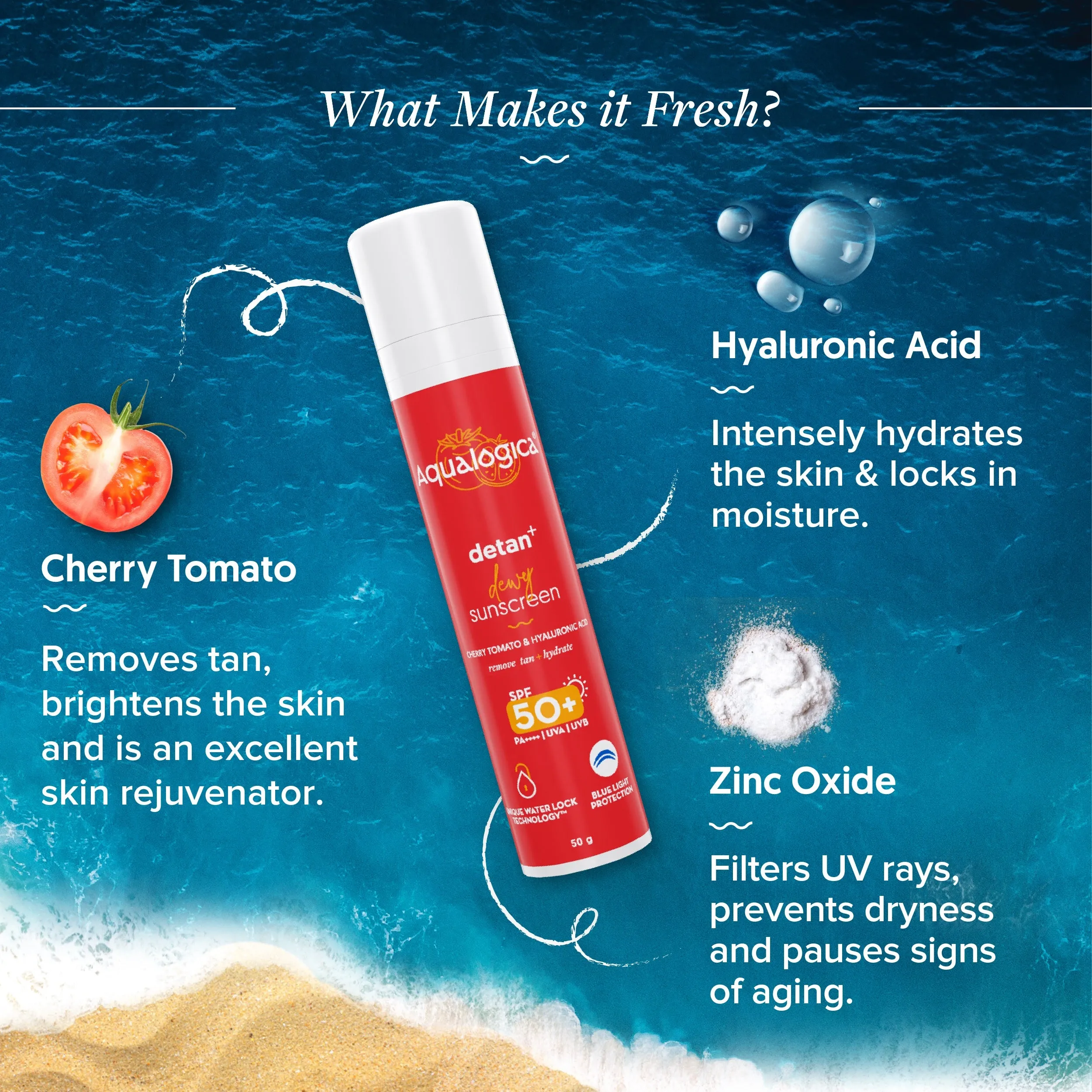 Detan  Dewy Sunscreen - 50g - Pack of 2