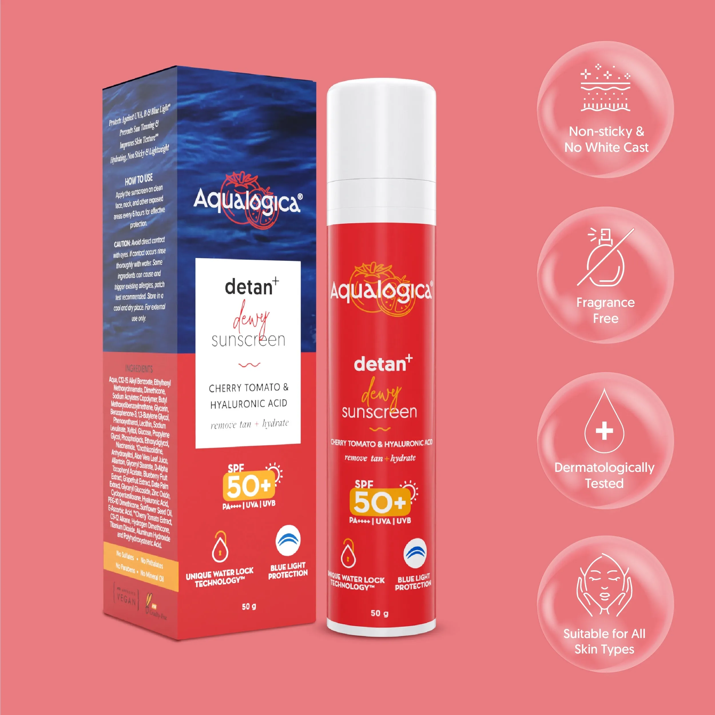 Detan  Dewy Sunscreen - 50g - Pack of 2