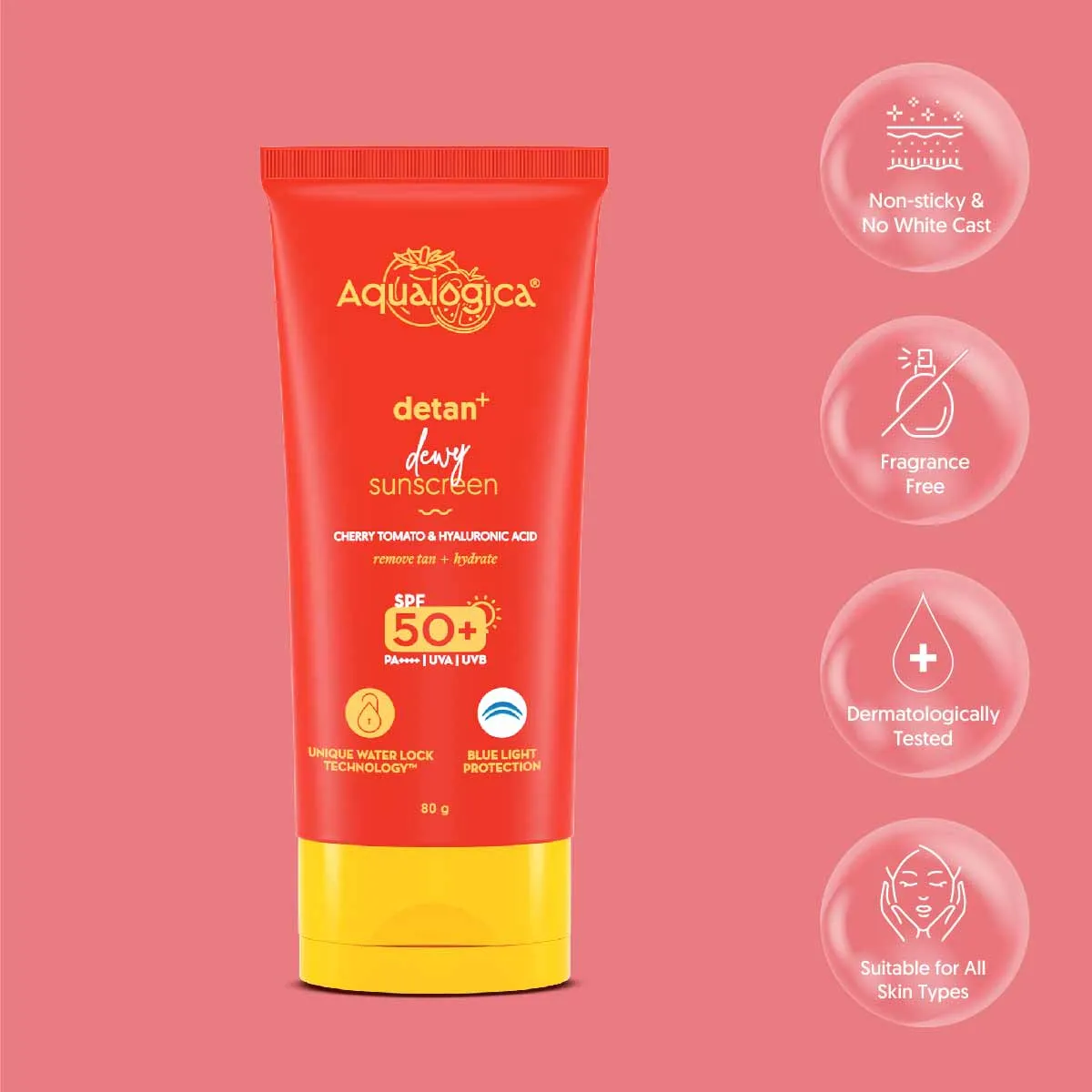 Detan  Dewy Sunscreen, 80g (Pack Of 2)
