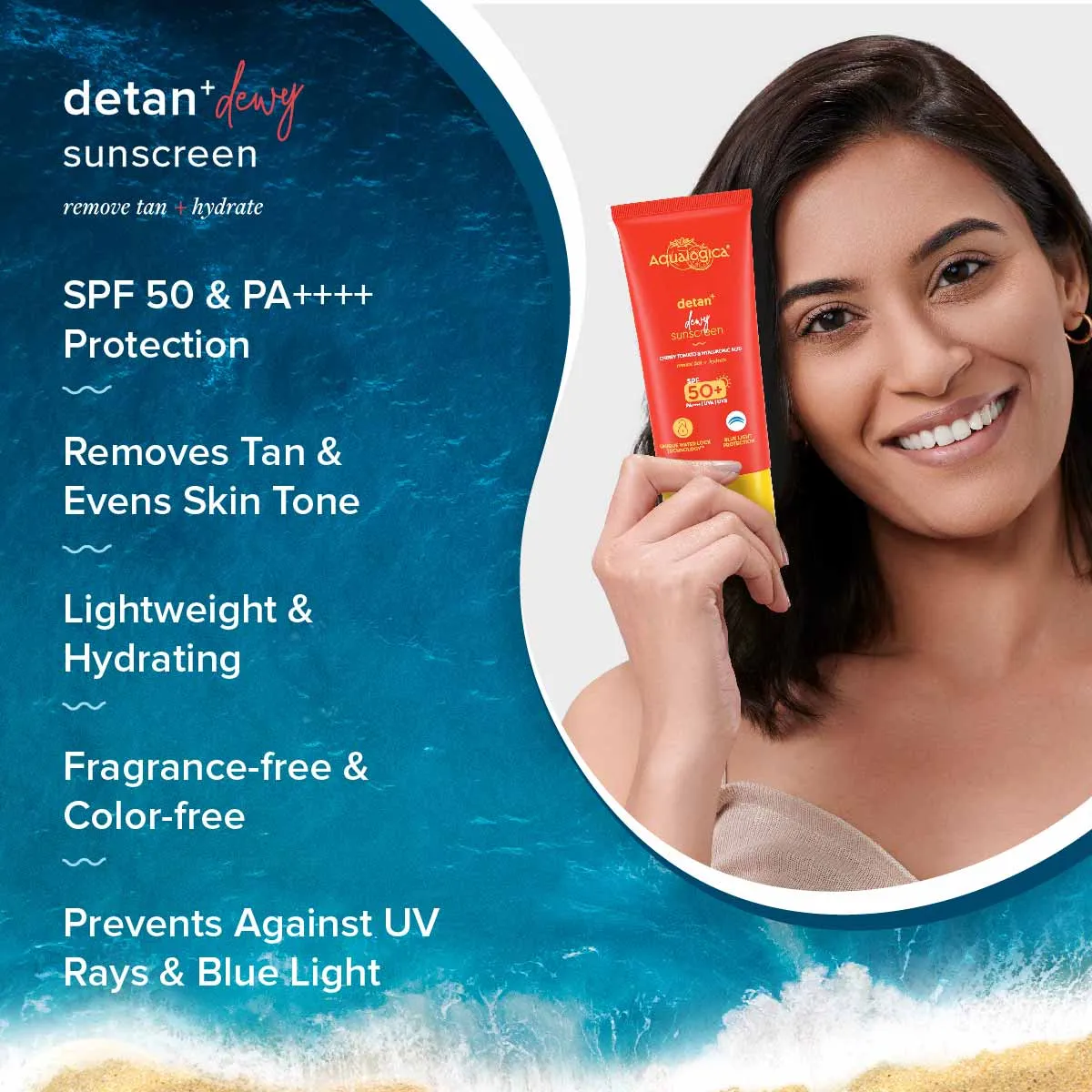 Detan  Dewy Sunscreen, 80g (Pack Of 2)