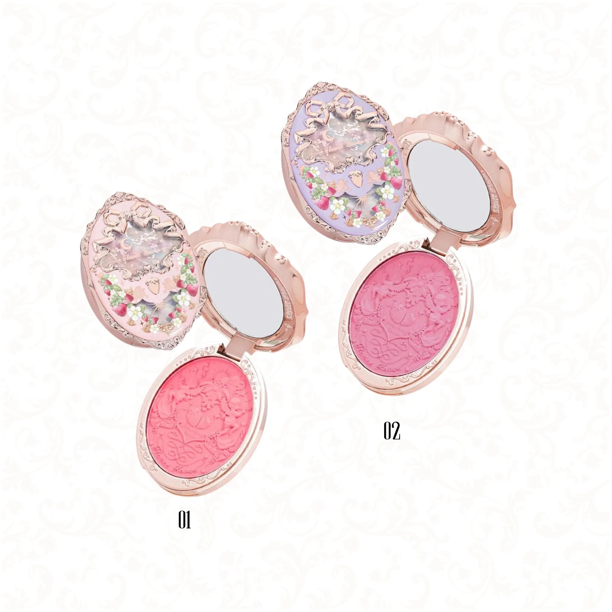 Flower Knows Violet Strawberry Rococo Embossed Blush ( 2 Shades )