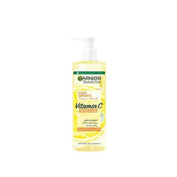 Garnier Fast Bright Vitamin C Purifying Gel Wash – 400ml | غسول جيل بفيتامين سي للبشرة الدهنية – 400 مل