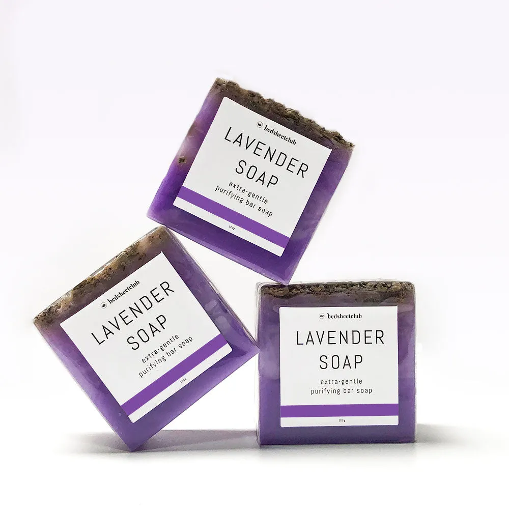 Lavender Hand Soap Bar - Extra-Gentle 100 Grams (3 Pack)