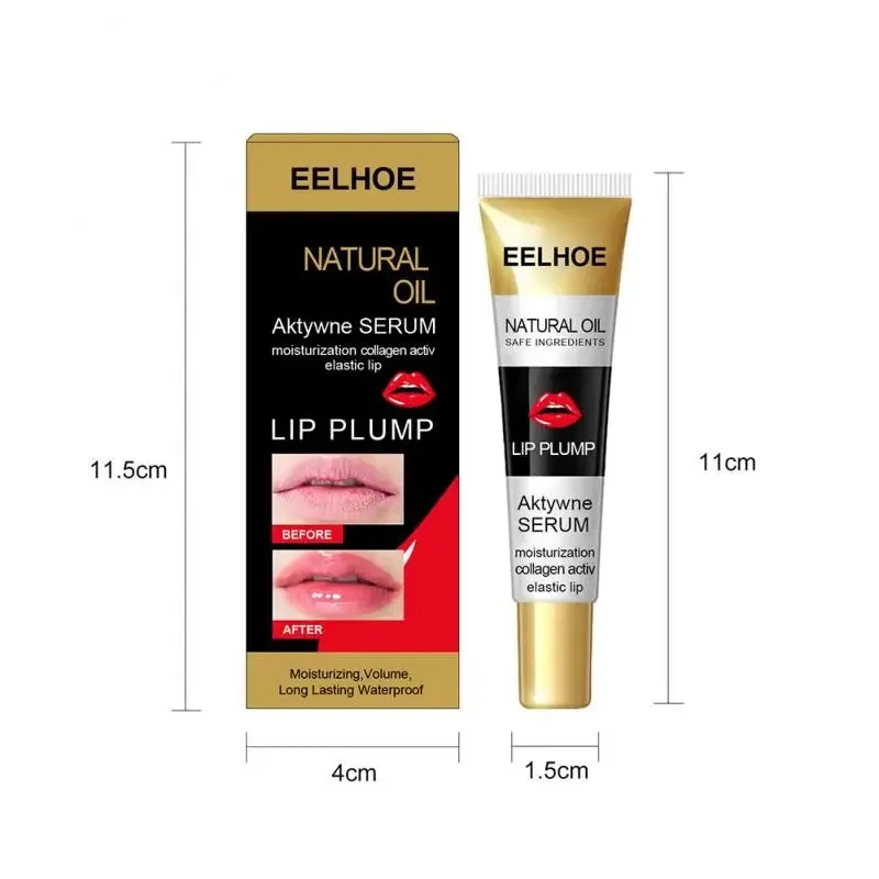 Lip Plumper Moisturizing Argan Oil Lip Plumper Gloss Lips Augmentation Collagen Activelastic Lip Eelhoe