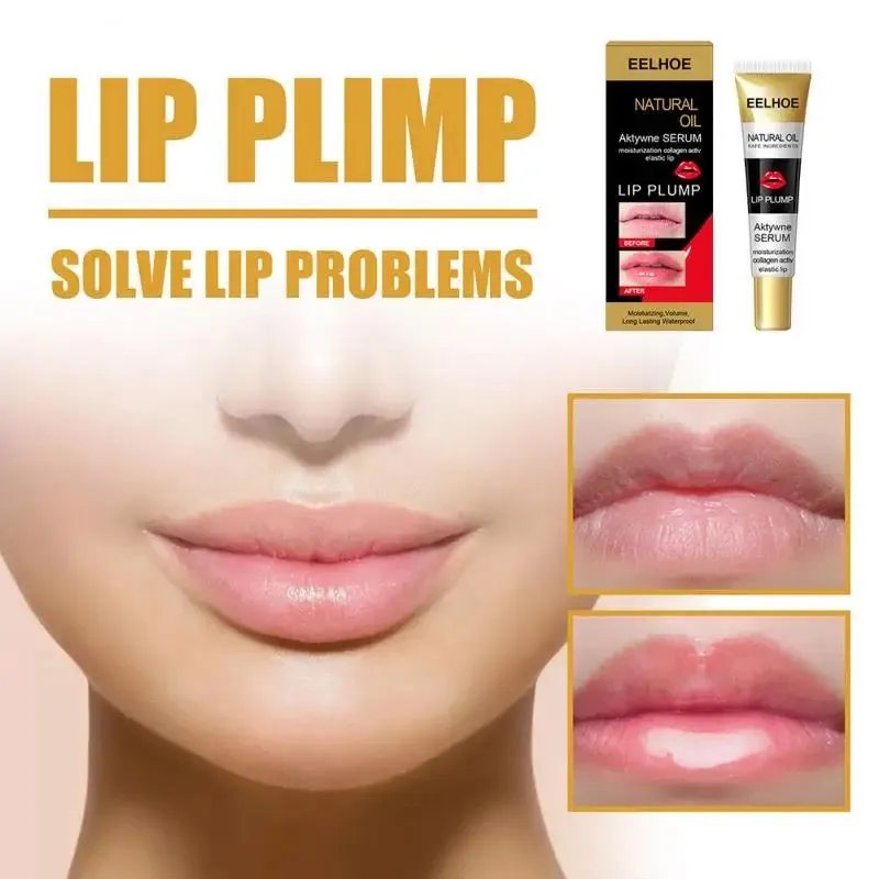 Lip Plumper Moisturizing Argan Oil Lip Plumper Gloss Lips Augmentation Collagen Activelastic Lip Eelhoe