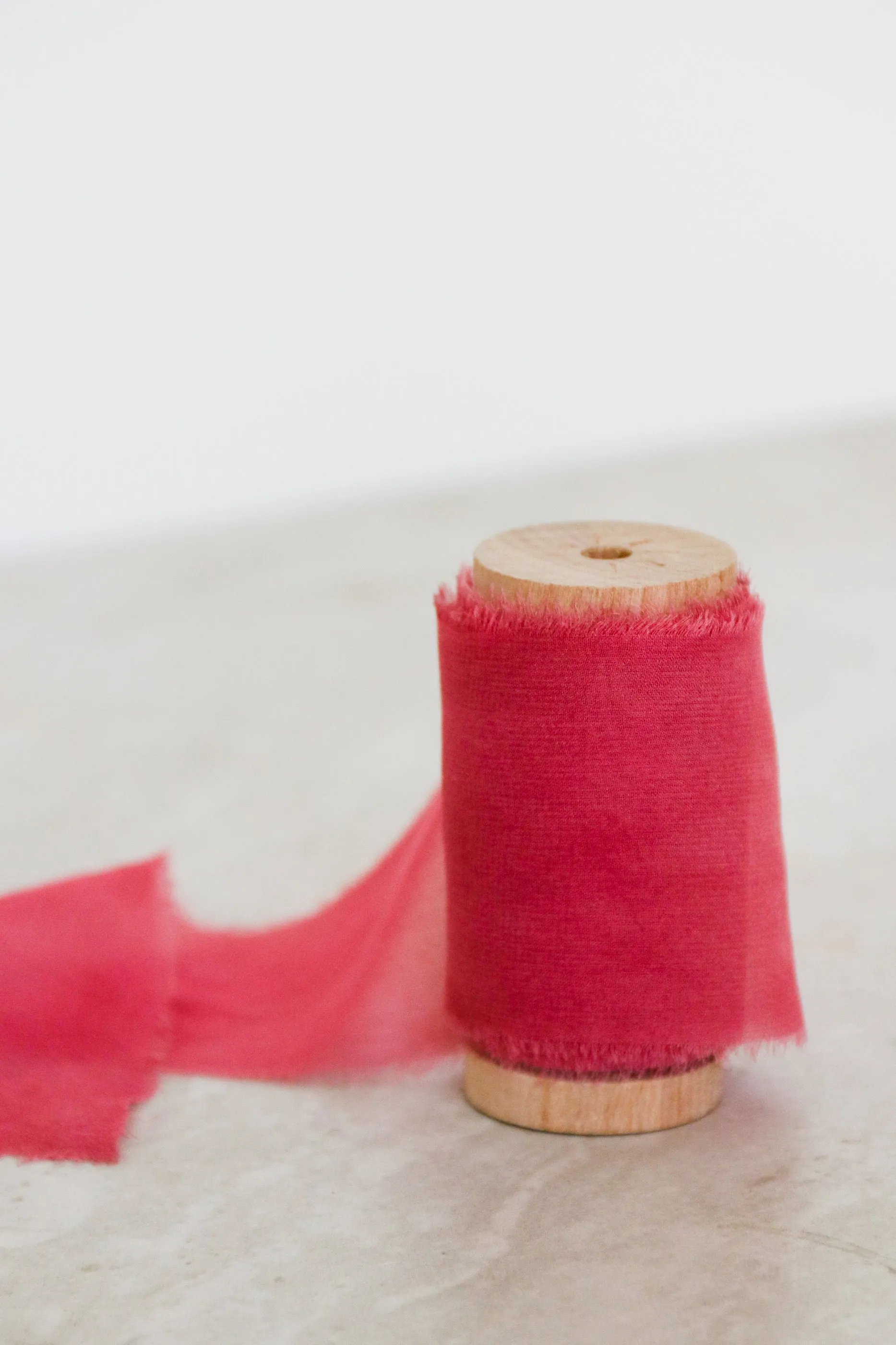 Magenta Pink Plant Dyed Silk Ribbon