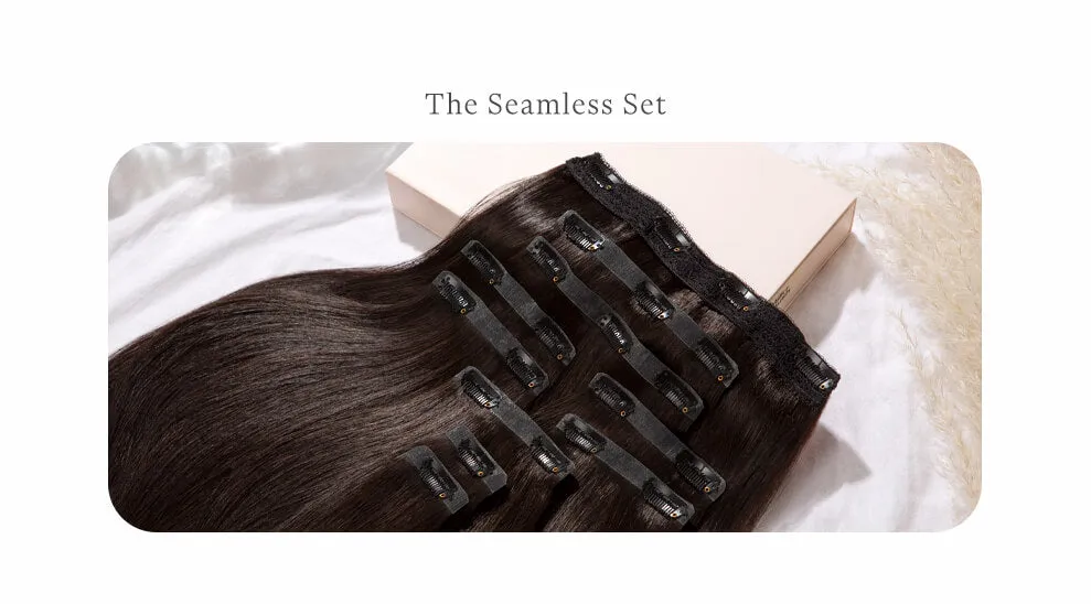 Medium Blonde Highlighted, 20" Seamless Clip-In Hair Extensions, P6/16/613 | 180g