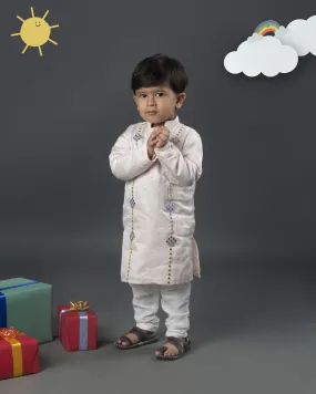 Mirror Work Linen Kurta Pyjama