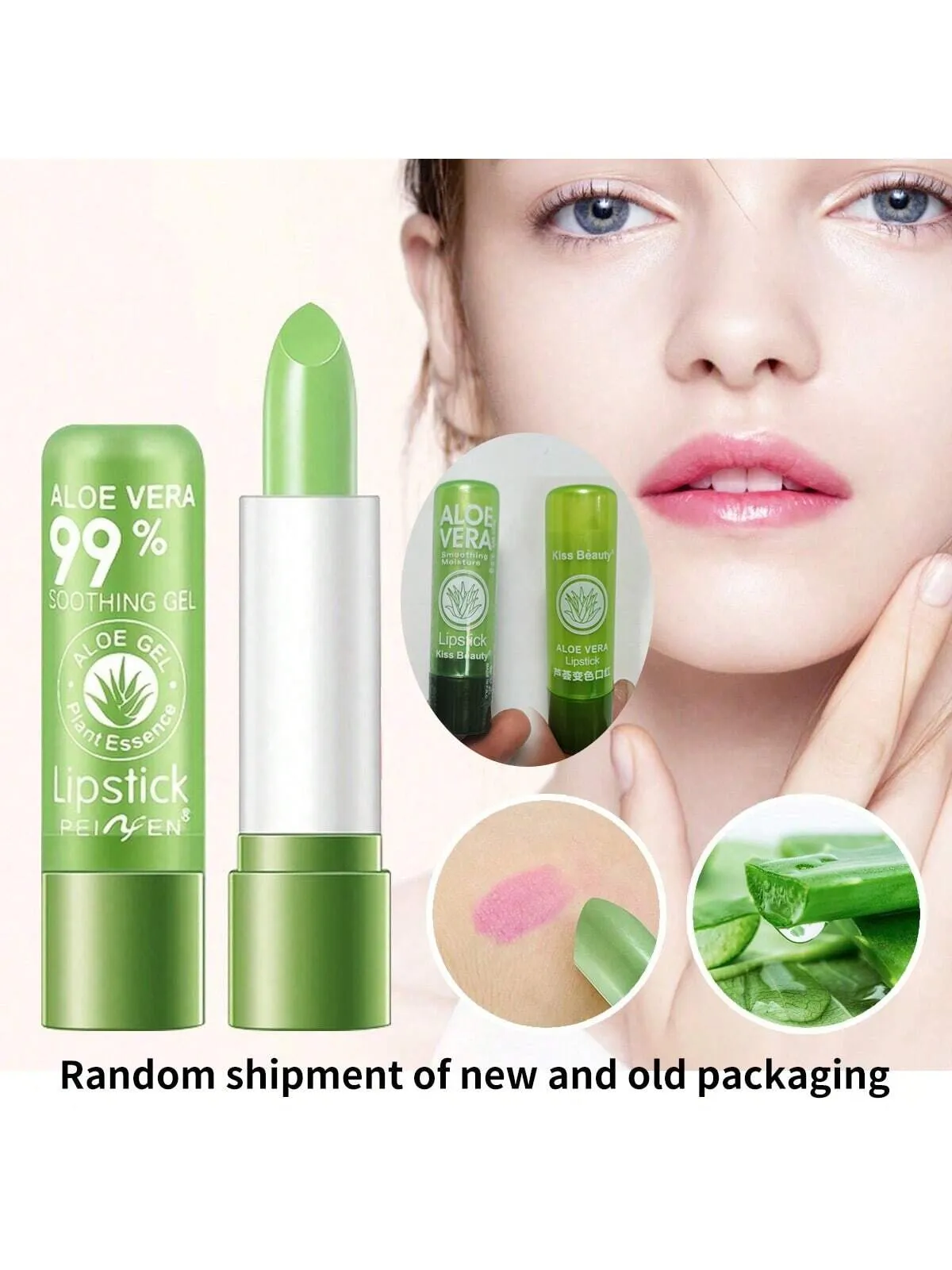 Natural Moisturizing Aloe Lipstick - Color Changing Lip Gloss, Nourishing Lips, For Men And Women's Daily Lip Care