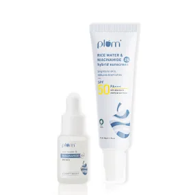 Niacinamide Bright Protection duo | 10% Niacinamide & Rice Water Face Serum 15ml, 2% Niacinamide & Rice Water SPF 50 PA    Sunscreen 50g new