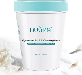 NUSPA Peppermint Sea Salt Scalp Scrub,Purifying Refreshing Scalp Cleaner,Itch Reducing Shampoo, Natural Dandruff Scalp Exfoliantor Hair Wash with Jojoba Oil and Avocado Oil