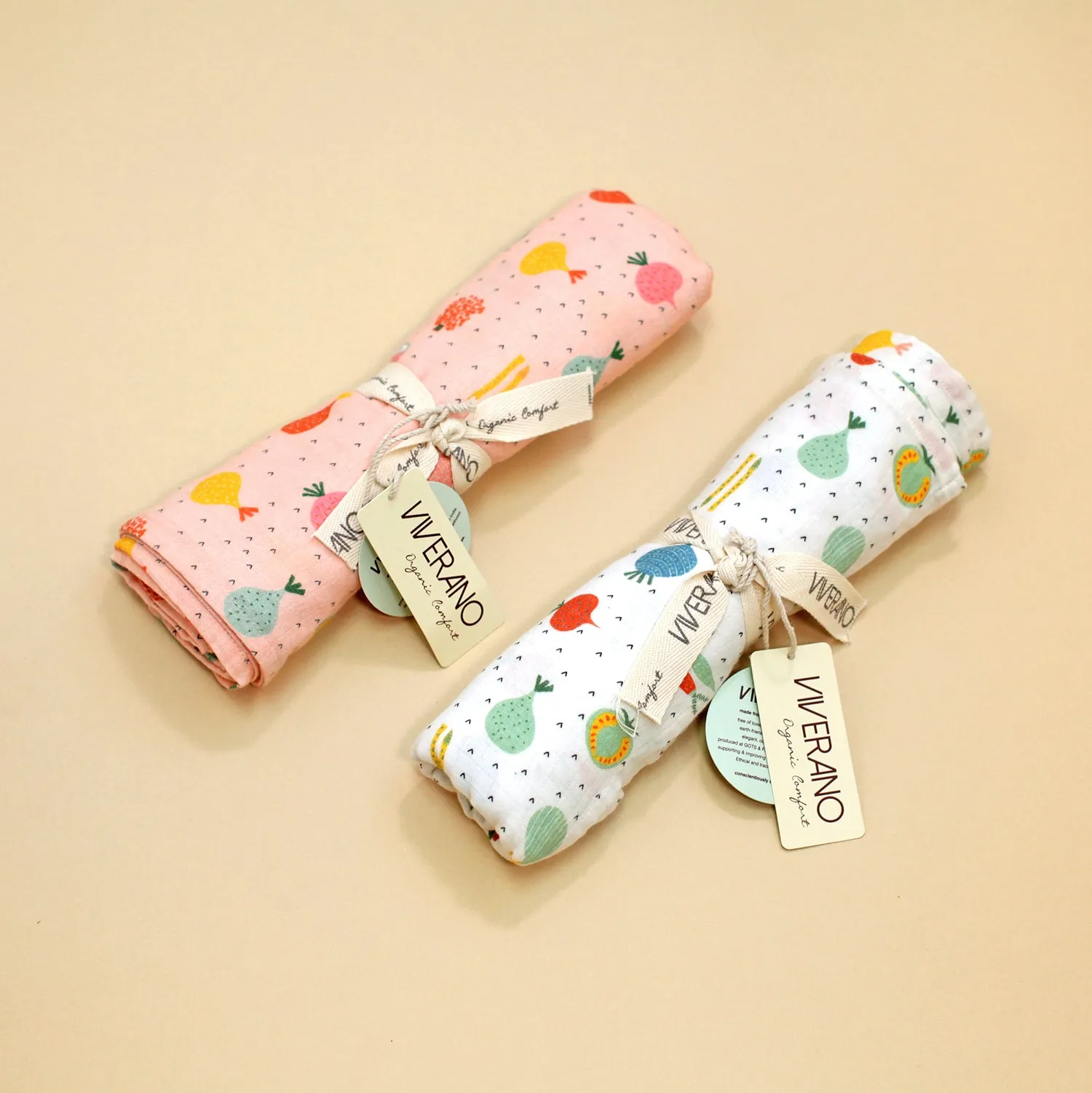 Organic Swaddle Blanket - Veggie Salad