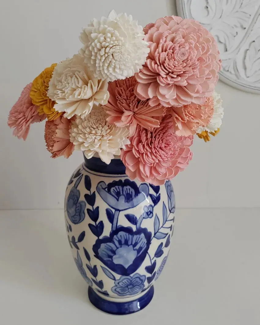 Rubel Sholapith DIY Flower Bunch Bunch | Vase Not Included | 12 Flower Heads