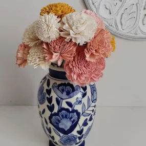 Rubel Sholapith DIY Flower Bunch Bunch | Vase Not Included | 12 Flower Heads