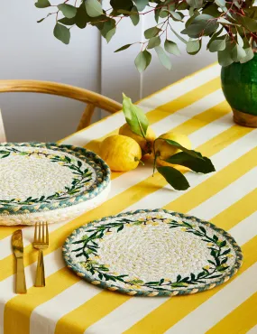 Set of 6 Amalfi Lemons Round Placemats
