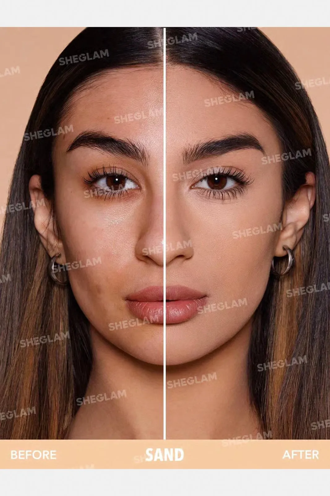 Sheglam Skin-Focus High Coverage Powder Foundation - Sand