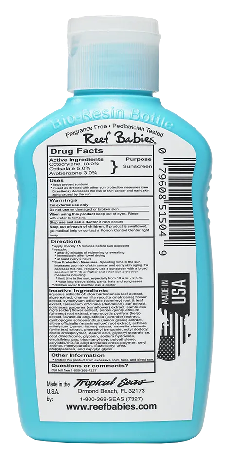 Tropical Seas Reef Babies SPF 50 Broad Spectrum Sunscreen Lotion
