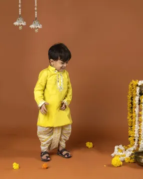 Yellow Shiboori Dhoti Kurta