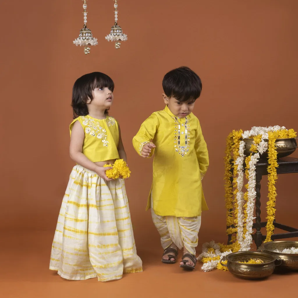 Yellow Shiboori Dhoti Kurta